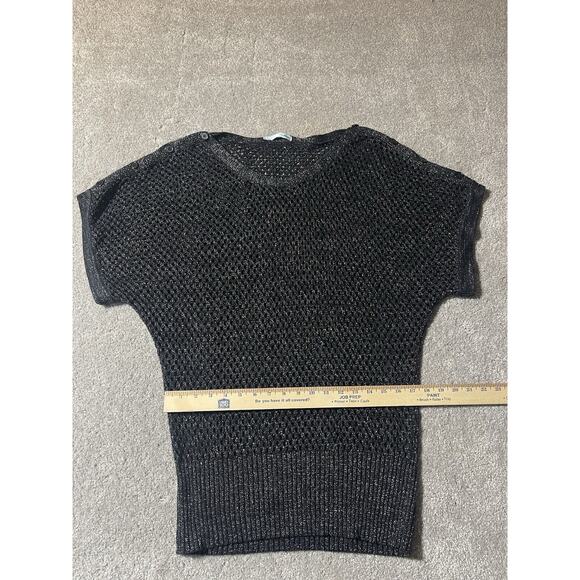 Maurices 90s Y2K Sweater Womens XL Black Silver Open Knit Dark Fairy Grunge - Picture 3 of 11